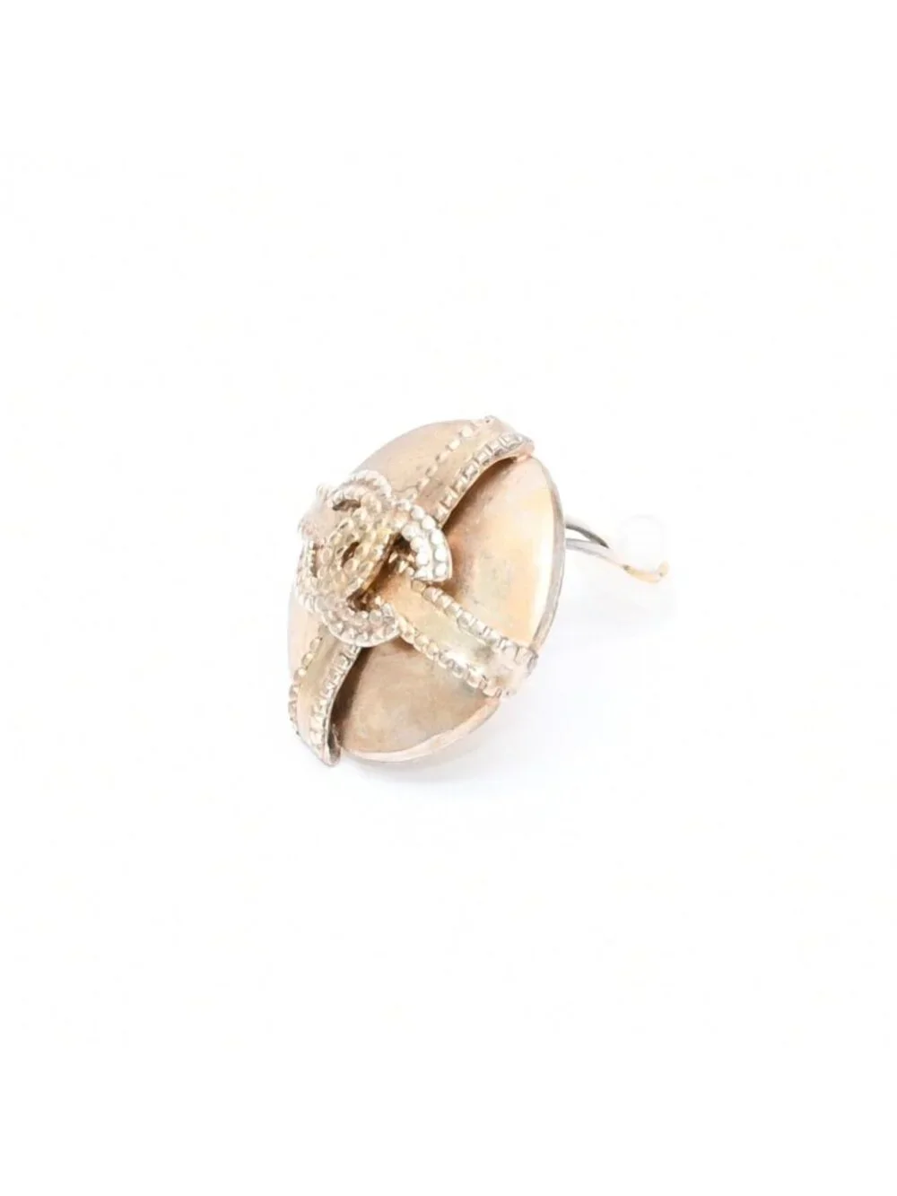 Chanel 97A Earrings CC Logo Stamp Weight Gold